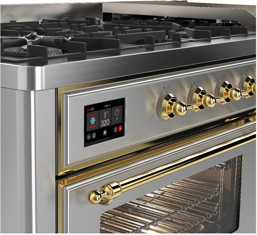 Ilve UM60FNR3SSGLP Stainless Steel With Brass Trim, Liquid Propane