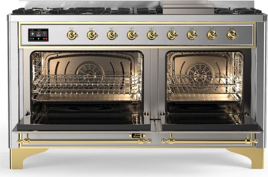 Ilve UM60FNR3SSG Stainless Steel With Brass Trim, Natural Gas