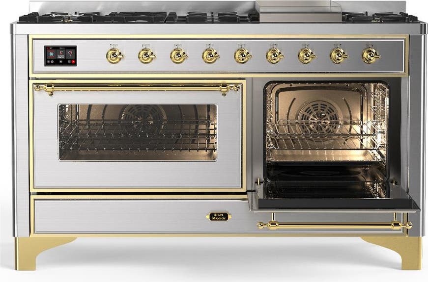 Ilve UM60FNR3SSG Stainless Steel With Brass Trim, Natural Gas