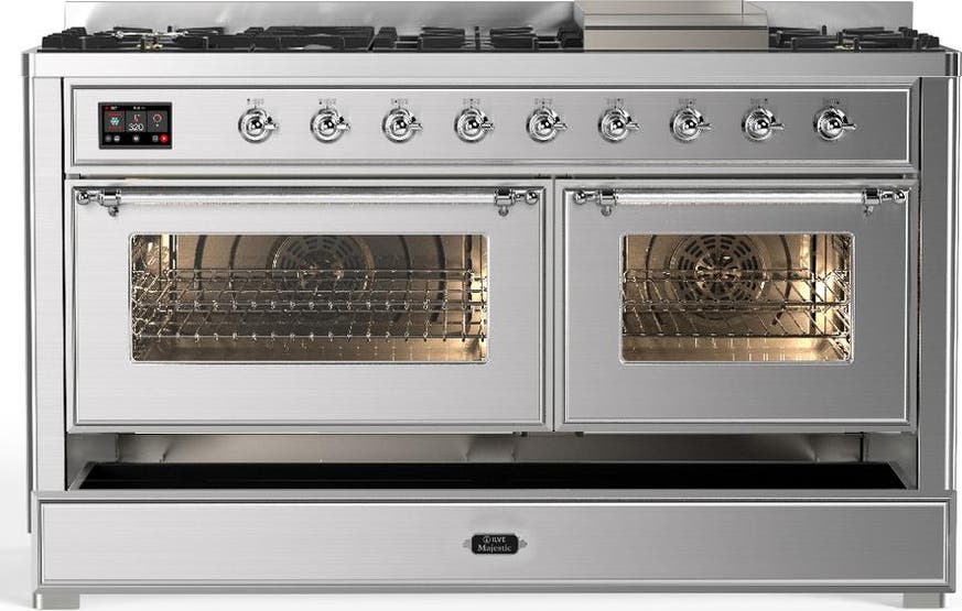 Ilve UM60FNR3SSC Stainless Steel With Chrome Trim, Natural Gas