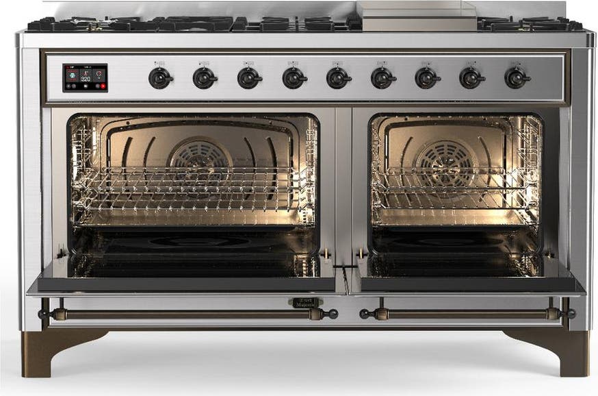 Ilve UM60FNR3SSBLP Stainless Steel With Burnished Trim, Liquid Propan...