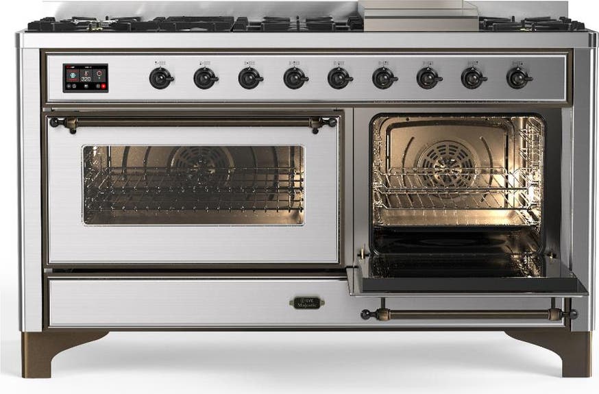 Ilve UM60FNR3SSBLP Stainless Steel With Burnished Trim, Liquid Propan...