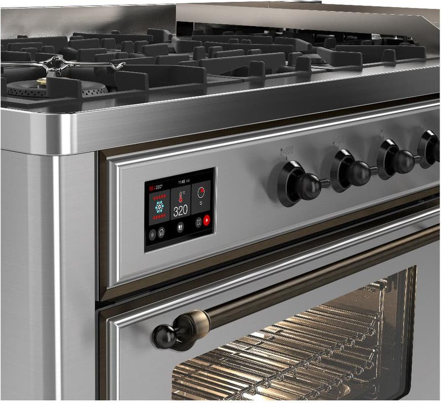 Ilve UM60FNR3SSBLP Stainless Steel With Burnished Trim, Liquid Propan...