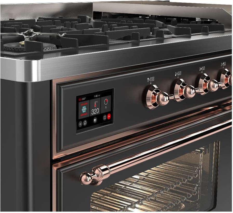 Ilve UM60FNR3MGPLP Matte Graphite With Copper Trim, Liquid Propane