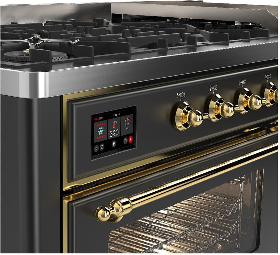 Ilve UM60FNR3MGG Matte Graphite With Brass Trim, Natural Gas
