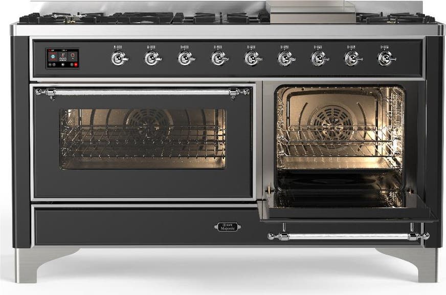 Ilve UM60FNR3MGC Matte Graphite With Chrome Trim, Natural Gas