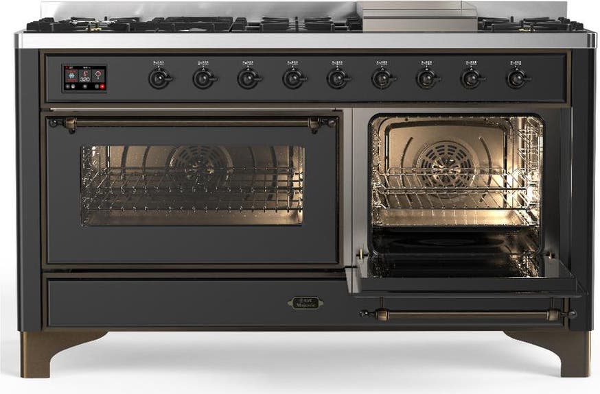 Ilve UM60FNR3MGBLP Matte Graphite With Burnished Trim, Liquid Propane