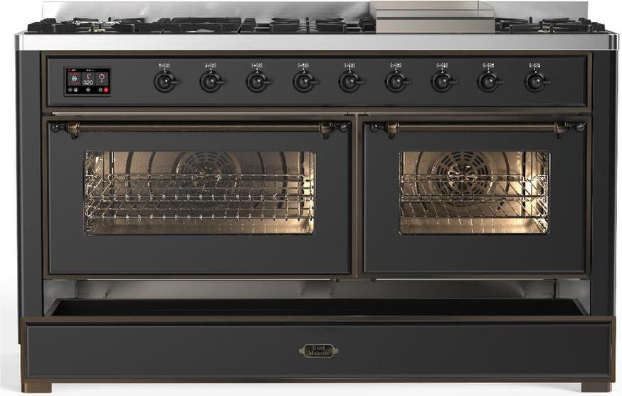 Ilve UM60FNR3MGBLP Matte Graphite With Burnished Trim, Liquid Propane