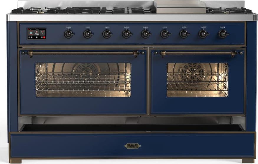 Ilve UM60FNR3MBB Midnight Blue With Burnished Trim, Natural Gas
