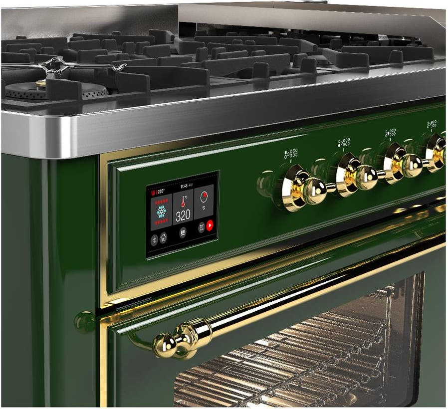 Ilve UM60FNR3EGG Emerald Green With Brass Trim, Natural Gas