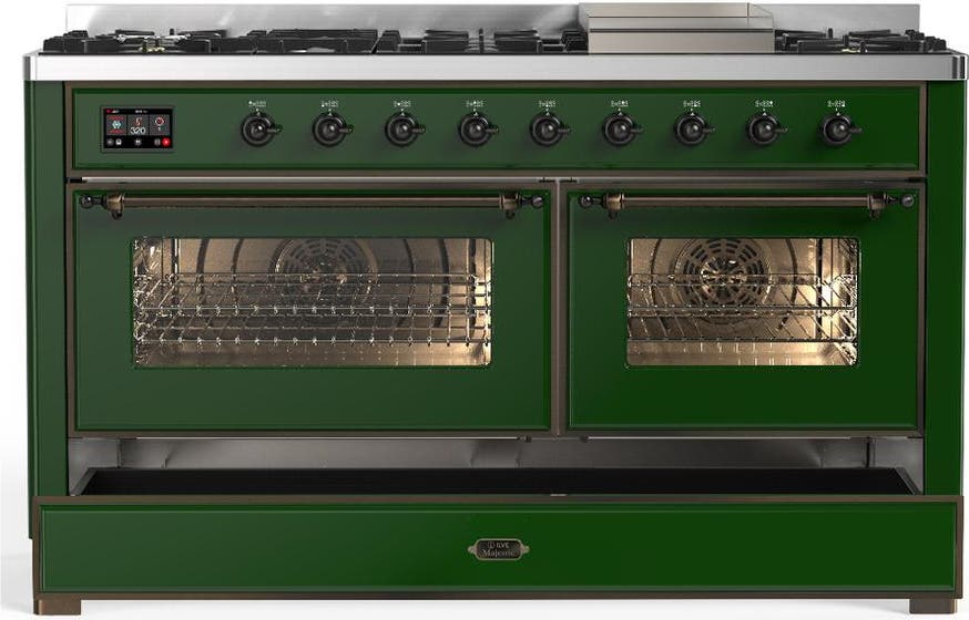 Ilve UM60FNR3EGBLP Emerald Green With Burnished Trim, Liquid Propane