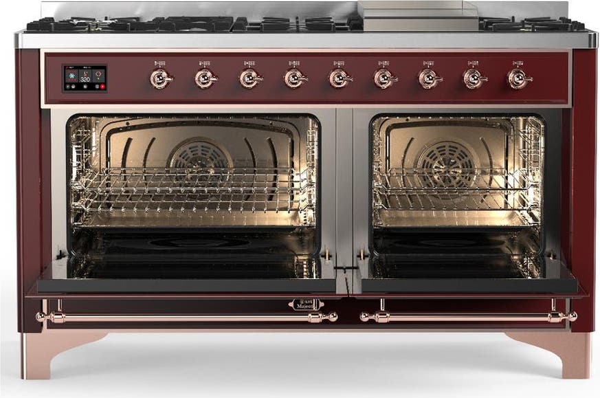 Ilve UM60FNR3BUP Burgundy With Copper Trim, Natural Gas