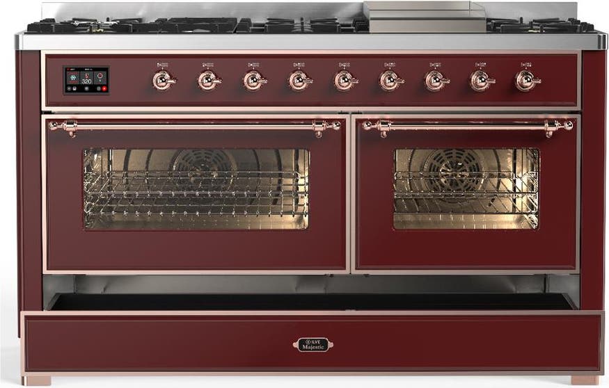 Ilve UM60FNR3BUP Burgundy With Copper Trim, Natural Gas
