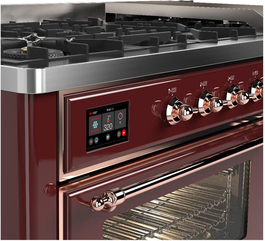 Ilve UM60FNR3BUP Burgundy With Copper Trim, Natural Gas