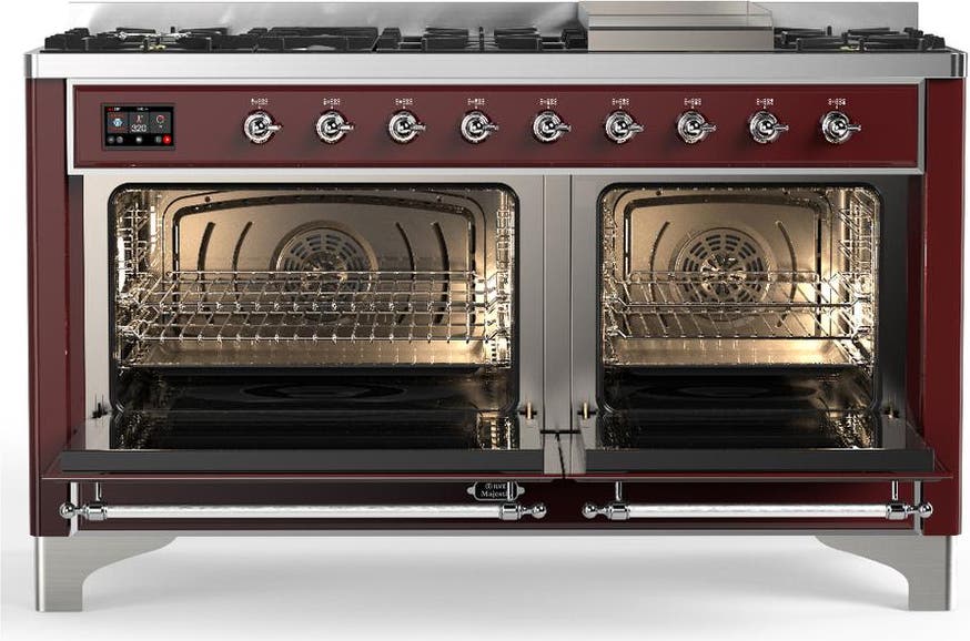 Ilve UM60FNR3BUC Burgundy With Chrome Trim, Natural Gas