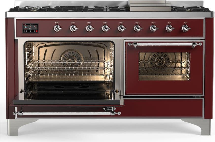 Ilve UM60FNR3BUC Burgundy With Chrome Trim, Natural Gas