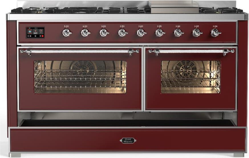 Ilve UM60FNR3BUC Burgundy With Chrome Trim, Natural Gas