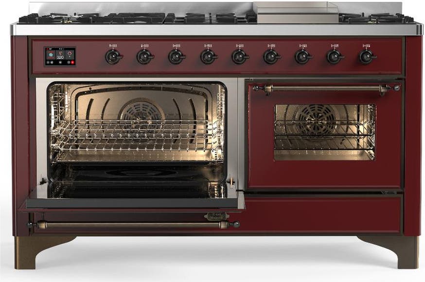Ilve UM60FNR3BUBLP Burgundy With Burnished Trim, Liquid Propane