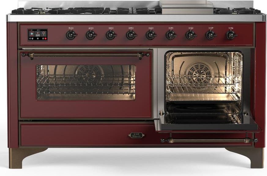 Ilve UM60FNR3BUBLP Burgundy With Burnished Trim, Liquid Propane