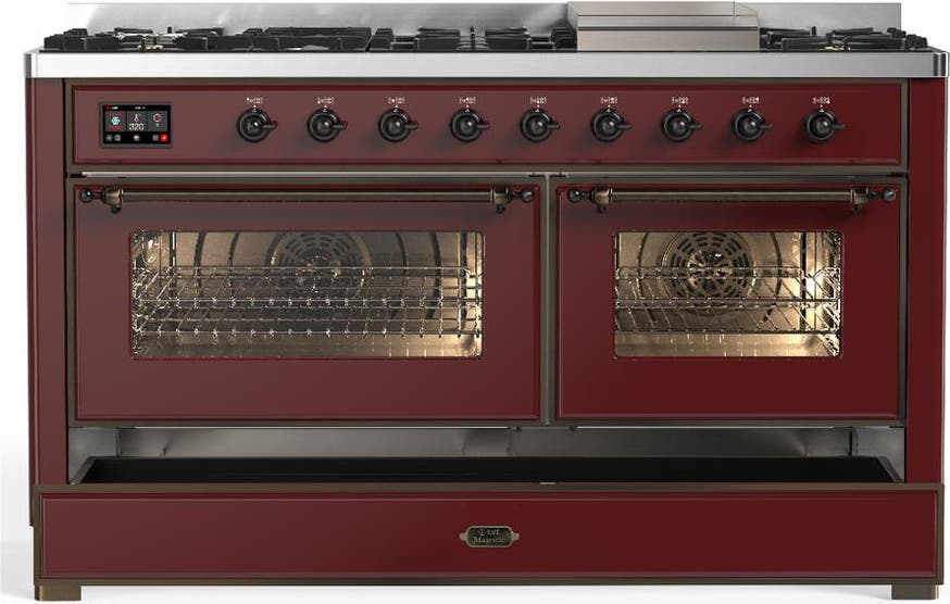 Ilve UM60FNR3BUBLP Burgundy With Burnished Trim, Liquid Propane