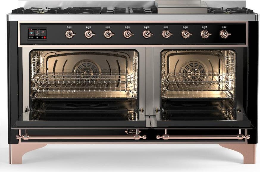 Ilve UM60FNR3BKPLP Glossy Black With Copper Trim, Liquid Propane