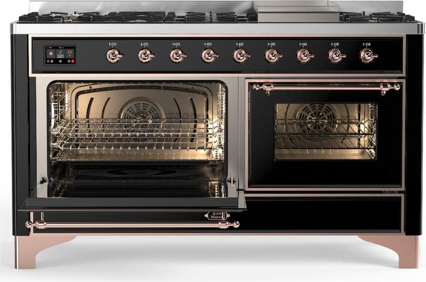Ilve UM60FNR3BKPLP Glossy Black With Copper Trim, Liquid Propane