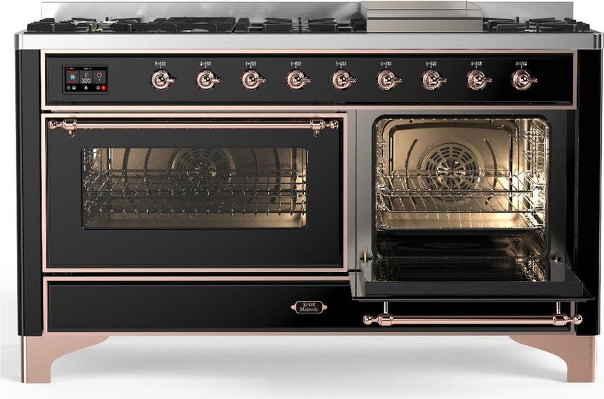 Ilve UM60FNR3BKP Glossy Black With Copper Trim, Natural Gas