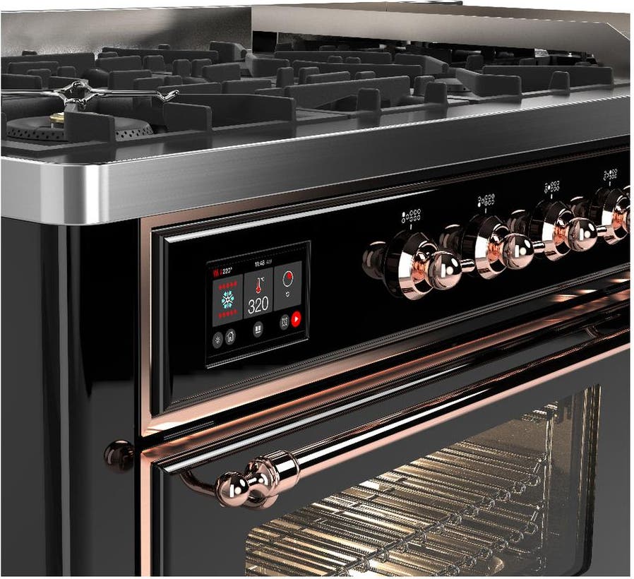 Ilve UM60FNR3BKP Glossy Black With Copper Trim, Natural Gas
