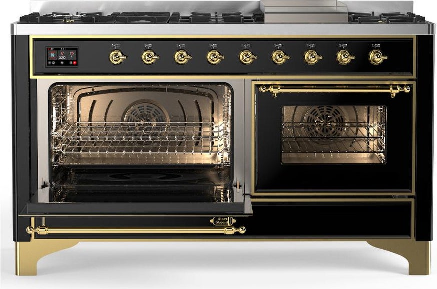 Ilve UM60FNR3BKG ILVE UM60F Majestic III 60 inch Dual Fuel Range