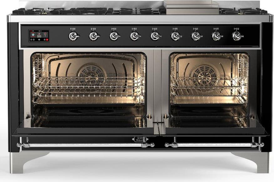 Ilve UM60FNR3BKCLP Glossy Black With Chrome Trim, Liquid Propane