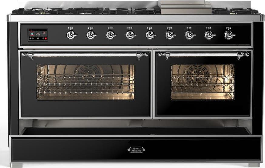 Ilve UM60FNR3BKCLP Glossy Black With Chrome Trim, Liquid Propane