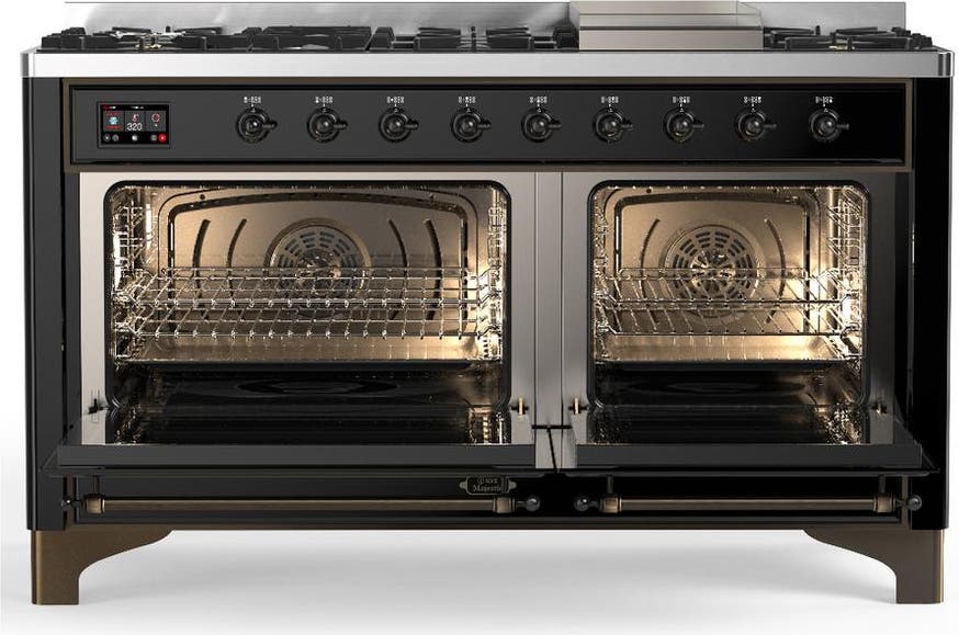 Ilve UM60FNR3BKB Glossy Black With Burnished Trim, Natural Gas
