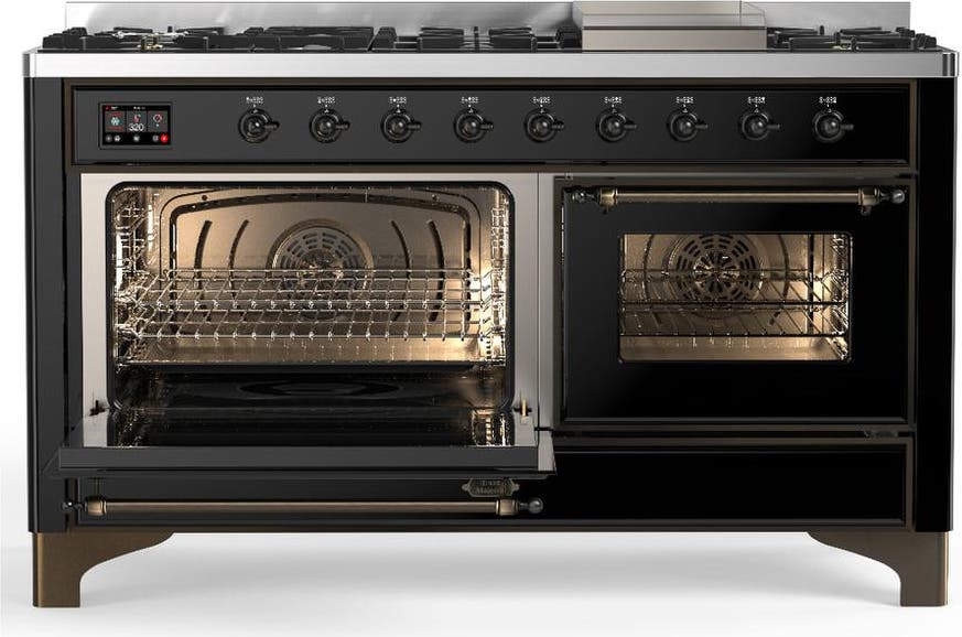Ilve UM60FNR3BKB Glossy Black With Burnished Trim, Natural Gas