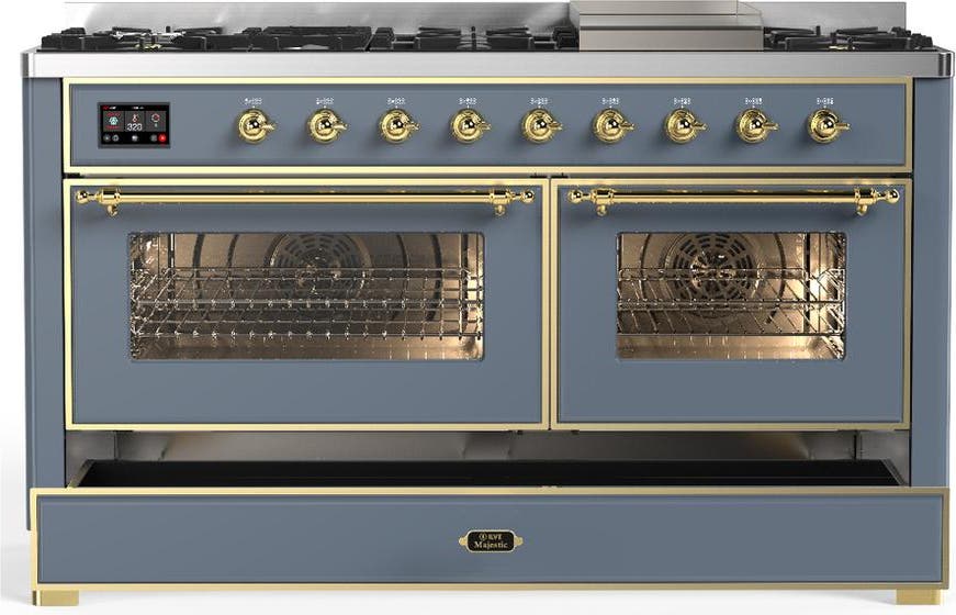 Ilve UM60FNR3BGG Blue Grey With Brass Trim, Natural Gas