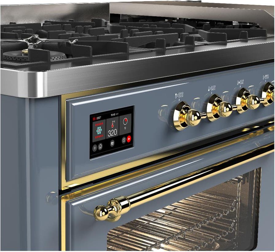 Ilve UM60FNR3BGG Blue Grey With Brass Trim, Natural Gas