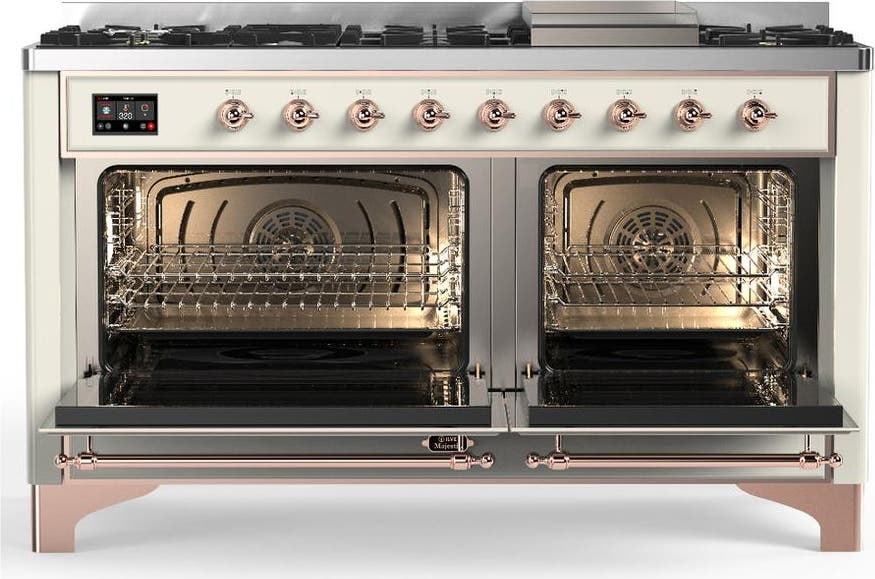 Ilve UM60FNR3AWPLP Antique White With Copper Trim, Liquid Propane