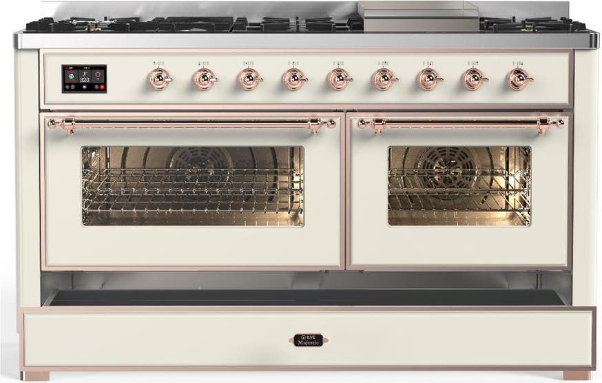Ilve UM60FNR3AWP Antique White With Copper Trim, Natural Gas