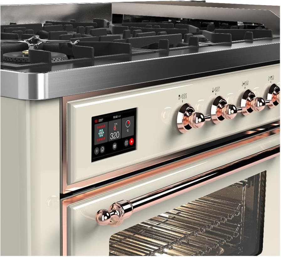 Ilve UM60FNR3AWP Antique White With Copper Trim, Natural Gas