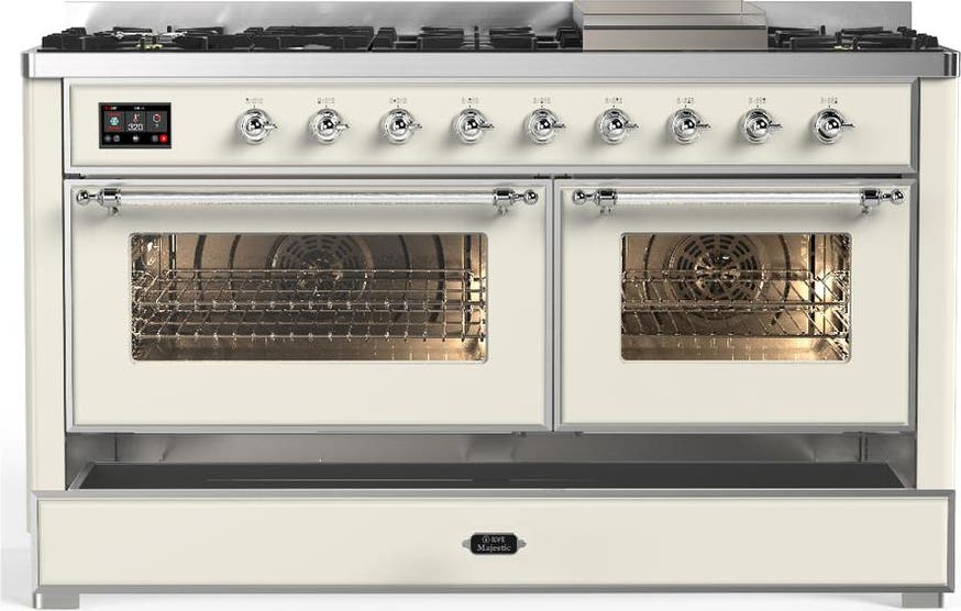 Ilve UM60FNR3AWCLP Antique White With Chrome Trim, Liquid Propane