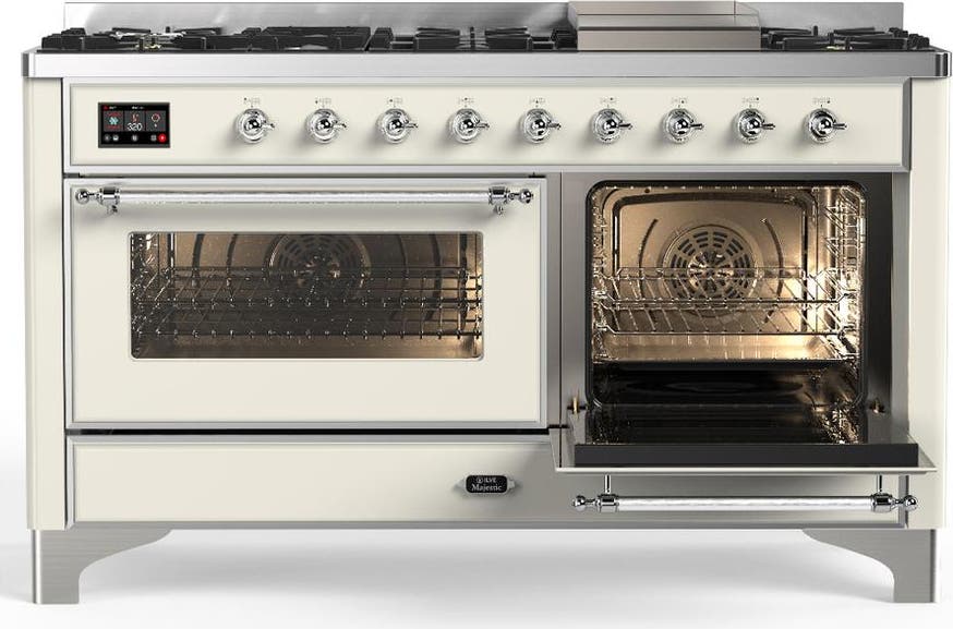 Ilve UM60FNR3AWC Antique White With Chrome Trim, Natural Gas