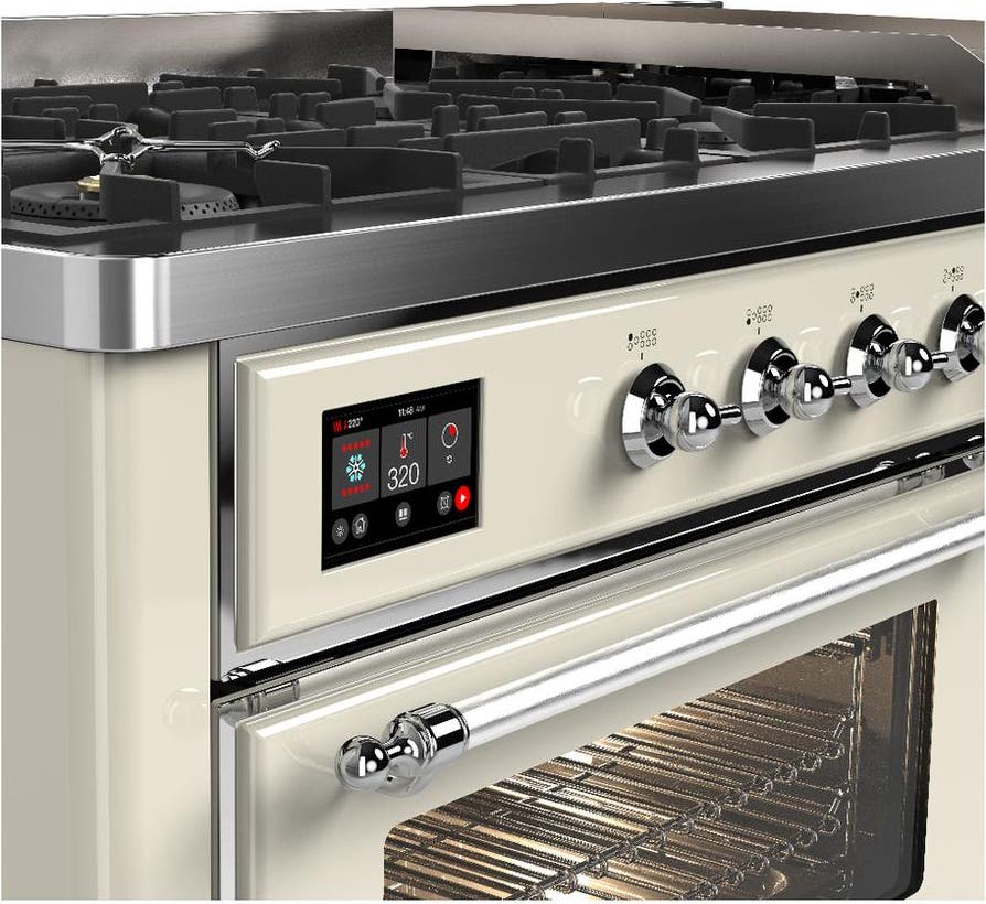 Ilve UM60FNR3AWC Antique White With Chrome Trim, Natural Gas