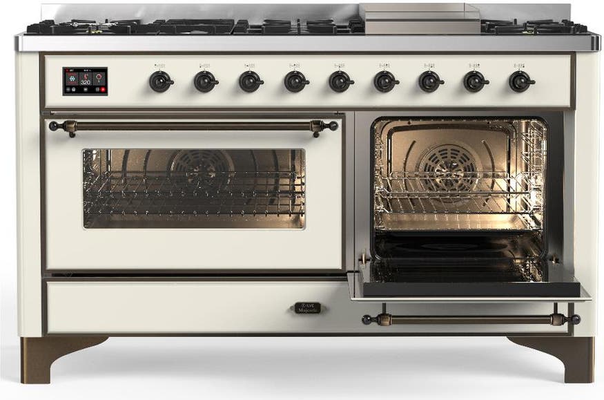 Ilve UM60FNR3AWB Antique White With Burnished Trim, Natural Gas