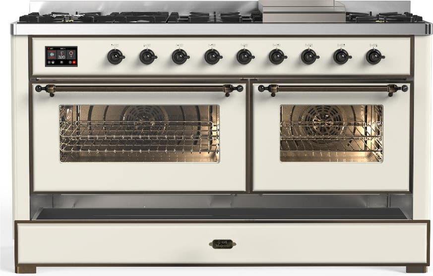 Ilve UM60FNR3AWB Antique White With Burnished Trim, Natural Gas