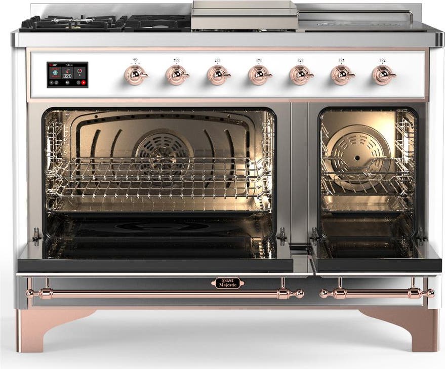 Ilve UM48FSQNR3WHPLP White With Copper Trim, Liquid Propane