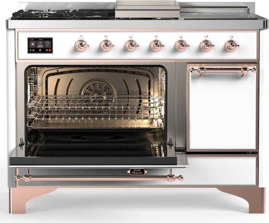 Ilve UM48FSQNR3WHPLP White With Copper Trim, Liquid Propane