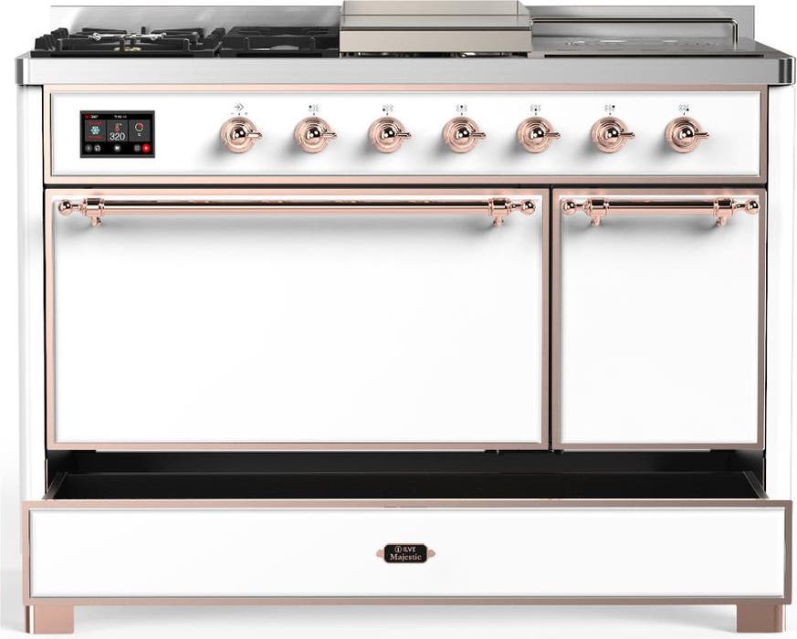 Ilve UM48FSQNR3WHPLP White With Copper Trim, Liquid Propane