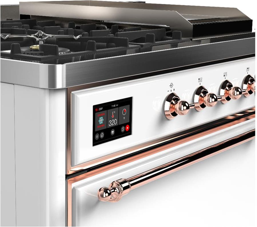 Ilve UM48FSQNR3WHPLP White With Copper Trim, Liquid Propane