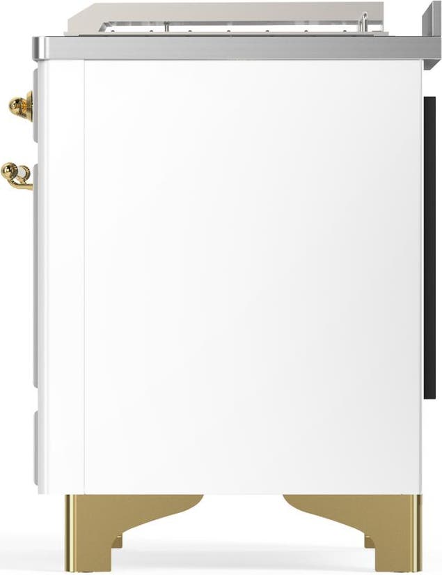 Ilve UM48FSQNR3WHGLP White With Brass Trim, Liquid Propane