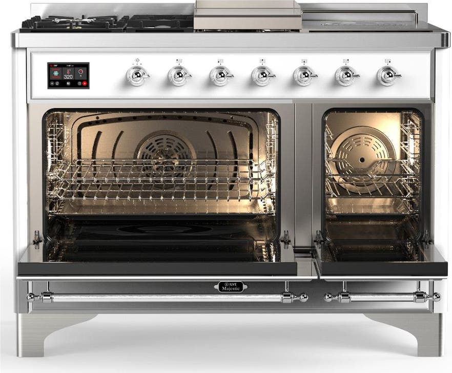 Ilve UM48FSQNR3WHC White With Chrome Trim, Natural Gas