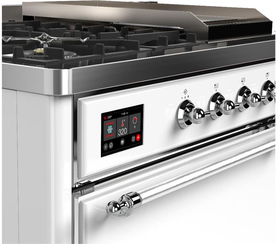 Ilve UM48FSQNR3WHC White With Chrome Trim, Natural Gas